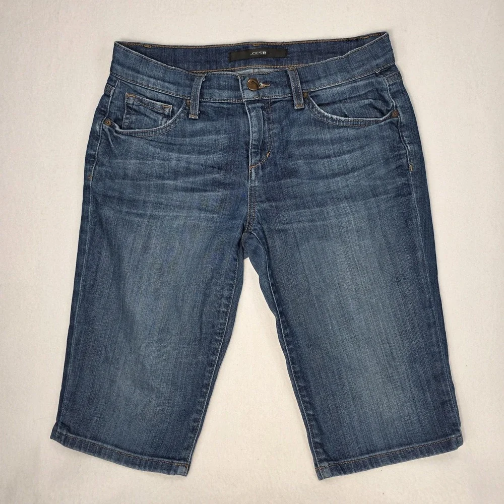 Joe's Jeans Geordie Bermuda Shorts Womens 25 Blue Stretch Coastal Preppy Denim
